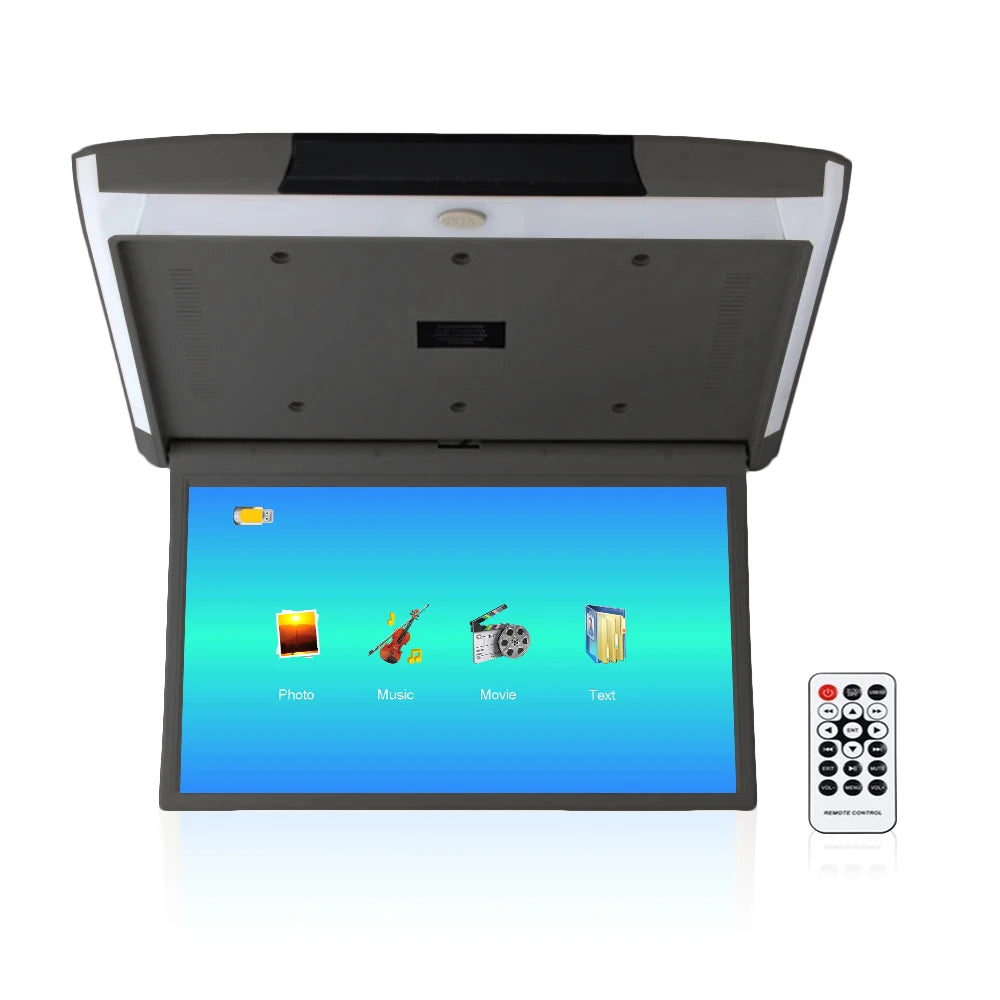 15.6 Inch Car Roof Monitor TV Flip Down 1080P Video HD Screen MP5 Player IPS Screen With Blue Ambient Light USB SD HDMI FM