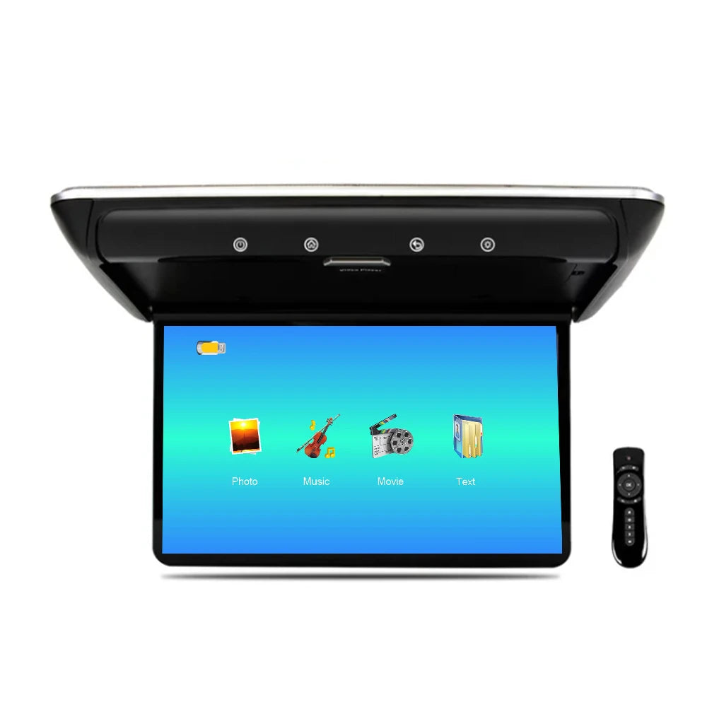 15.6 Inch Car Roof Monitor TV Flip Down 1080P Video HD Screen MP5 Player IPS Screen With 16-color Ambient Light USB SD HDMI FM