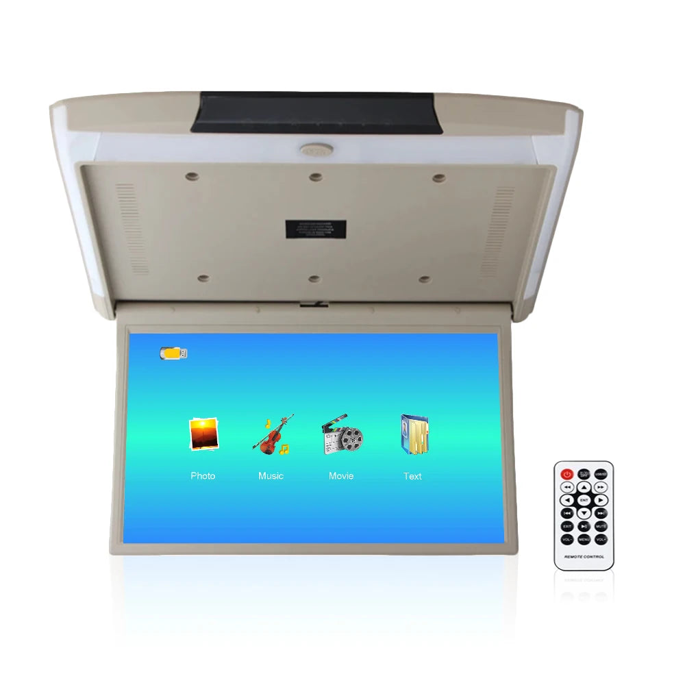 15.6 Inch Car Roof Monitor TV Flip Down 1080P Video HD Screen MP5 Player IPS Screen With Blue Ambient Light USB SD HDMI FM