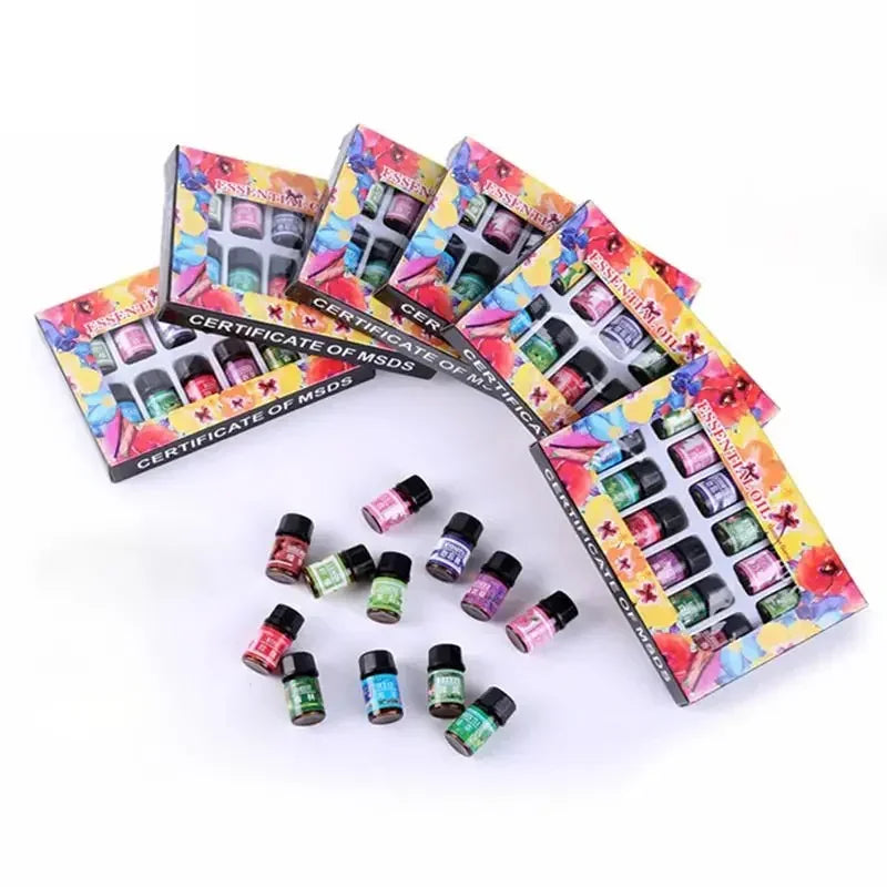 12PCS 3ML Air Freshener Natural Plant Aromatherapy Essential Oil Air Conditioning Perfume Aroma Diffuser Fragrance Humidifier