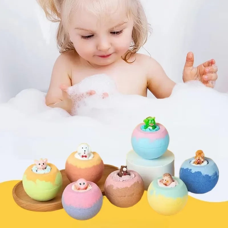 100G Bath Bombs for Kids with Surprise Toys Inside for Kids & Boys and Girls Holiday Bubble Bath with Cheerful Scent