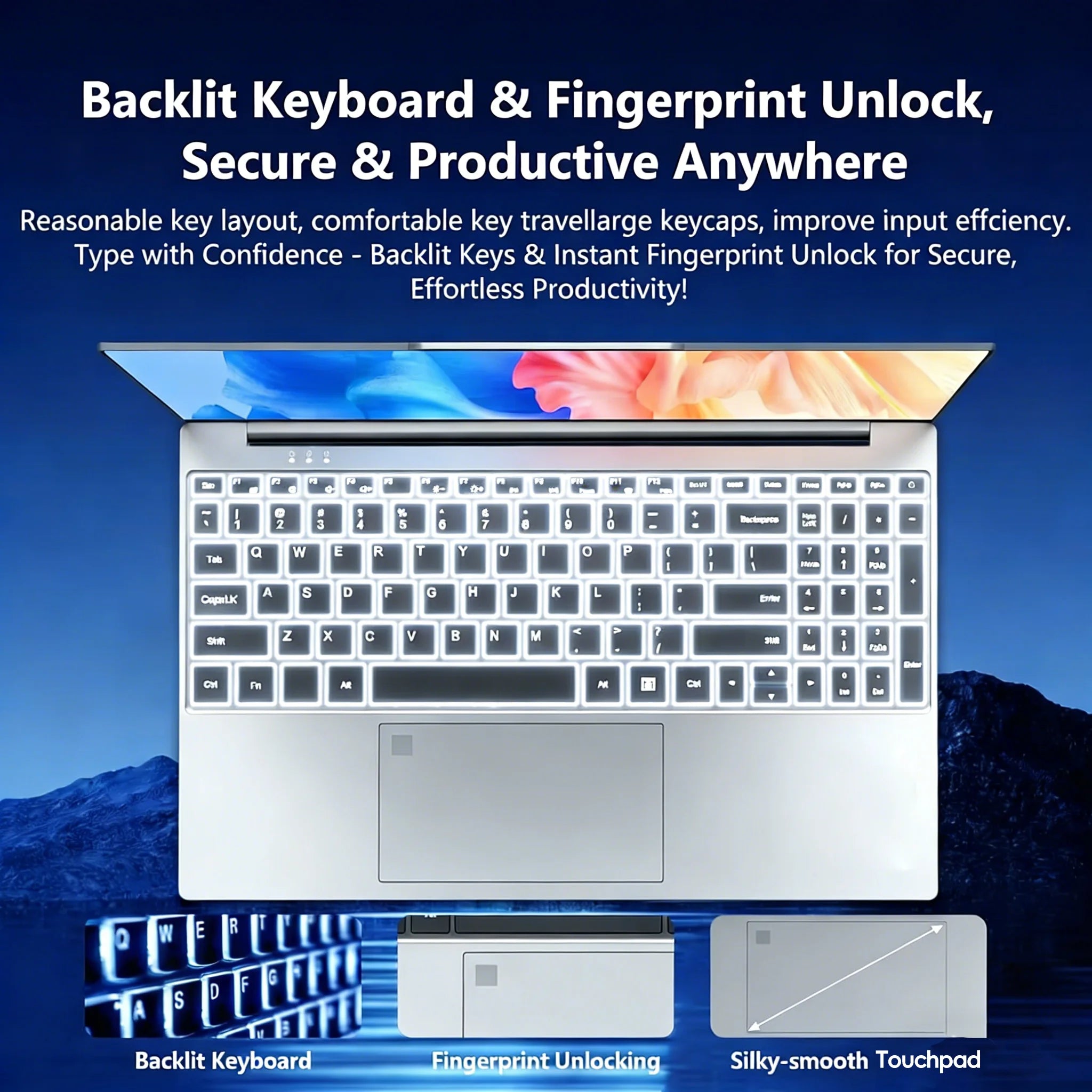 15.6" Windows 11 Pro Laptops Intel Core i9-9900 16GB RAM 1TB SSD Office Gamer Study notebook Computer PC