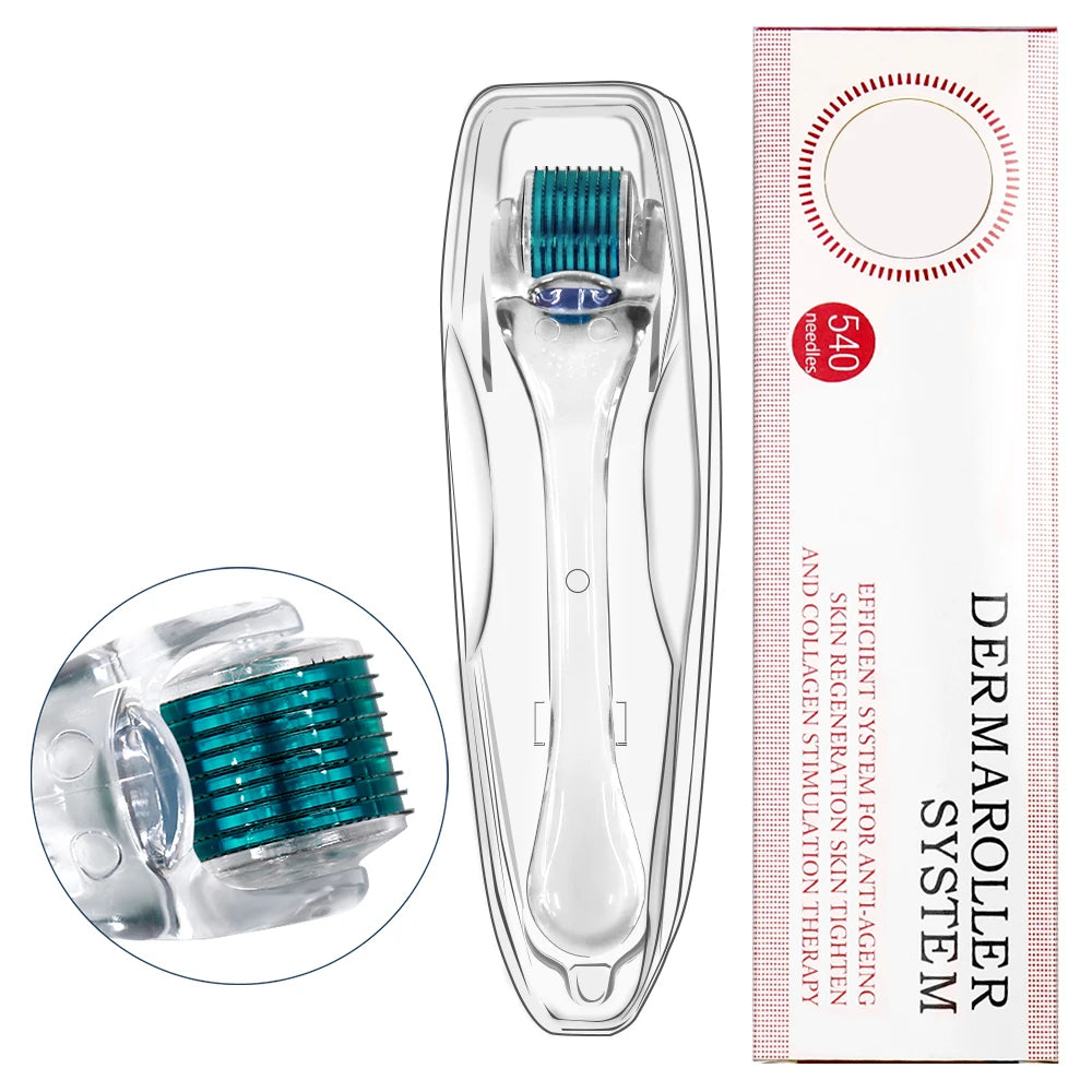 0.2/0.25/0.3mm Derma Roller for Skin Beard Hair Growth Face Massager Scalp Roller 540 Micro Needle Titanium Makeup Beauty Tool