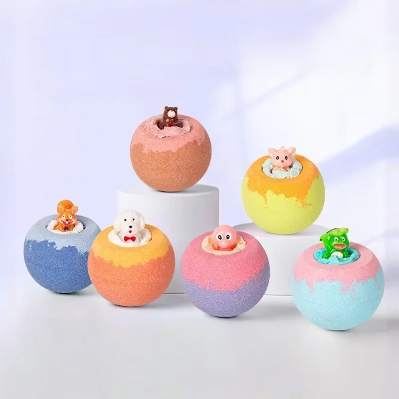 100G Bath Bombs for Kids with Surprise Toys Inside for Kids & Boys and Girls Holiday Bubble Bath with Cheerful Scent