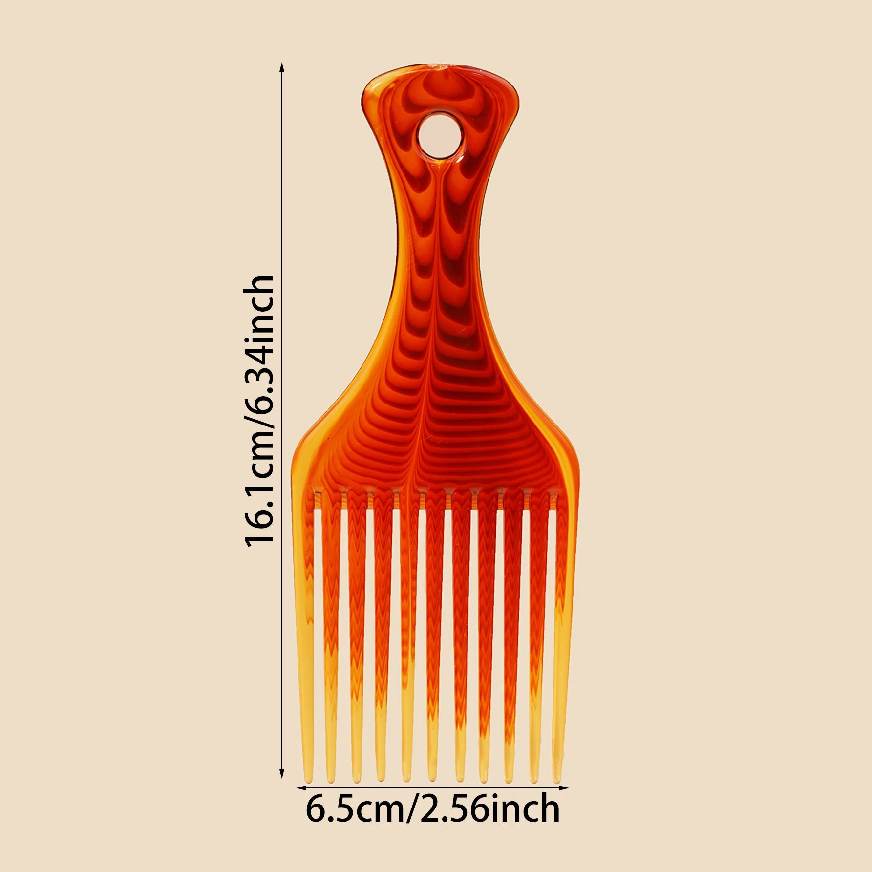 1/2Pc Hair Pick Comb Amber Smooth Afro Comb Lift Detangle Hair Comb Hair Styling Tools Curly, Thick，Special for real hair wigs