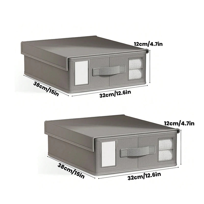 1/2 Pcs Bed Sheet Storage Box with Visible Window And Handle Large Capacity Zipper Sheet Organizer for All Sheet Sizes Foldable