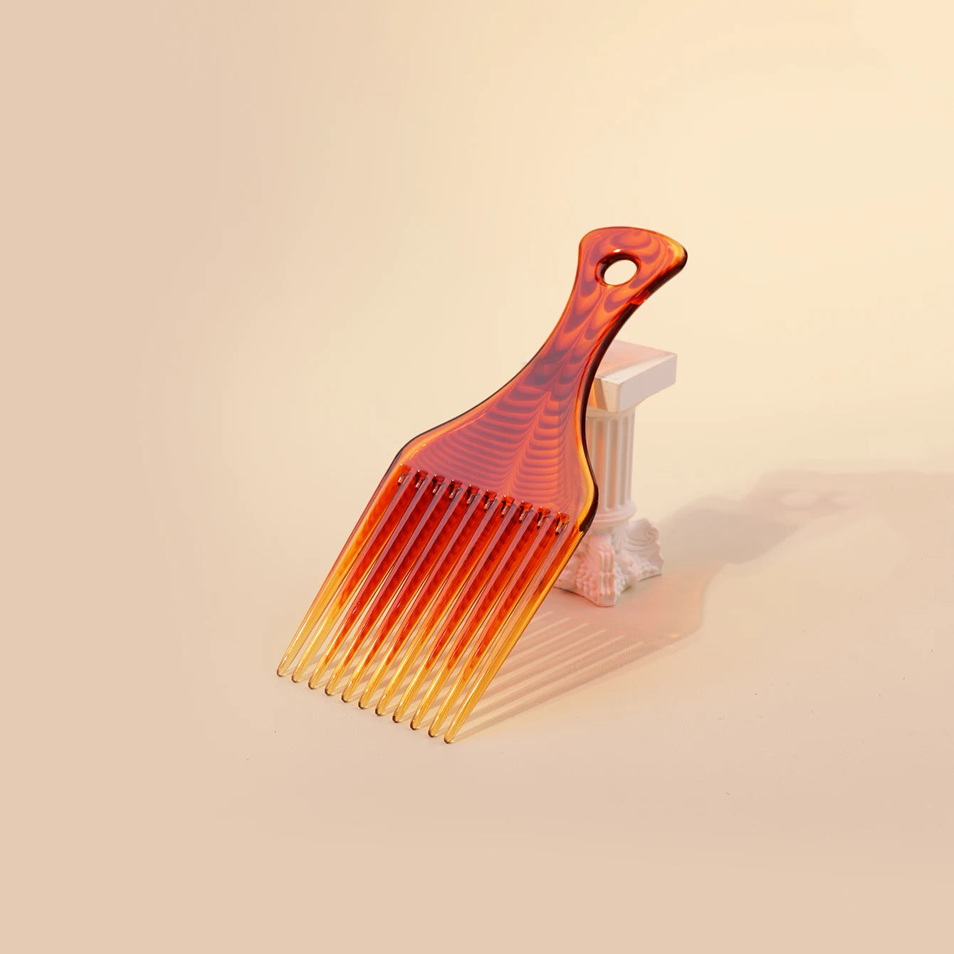 1/2Pc Hair Pick Comb Amber Smooth Afro Comb Lift Detangle Hair Comb Hair Styling Tools Curly, Thick，Special for real hair wigs