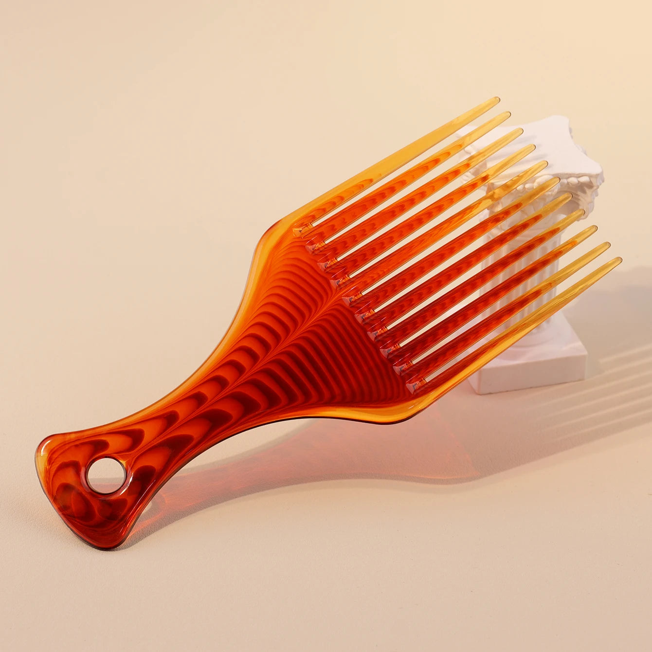 1/2Pc Hair Pick Comb Amber Smooth Afro Comb Lift Detangle Hair Comb Hair Styling Tools Curly, Thick，Special for real hair wigs