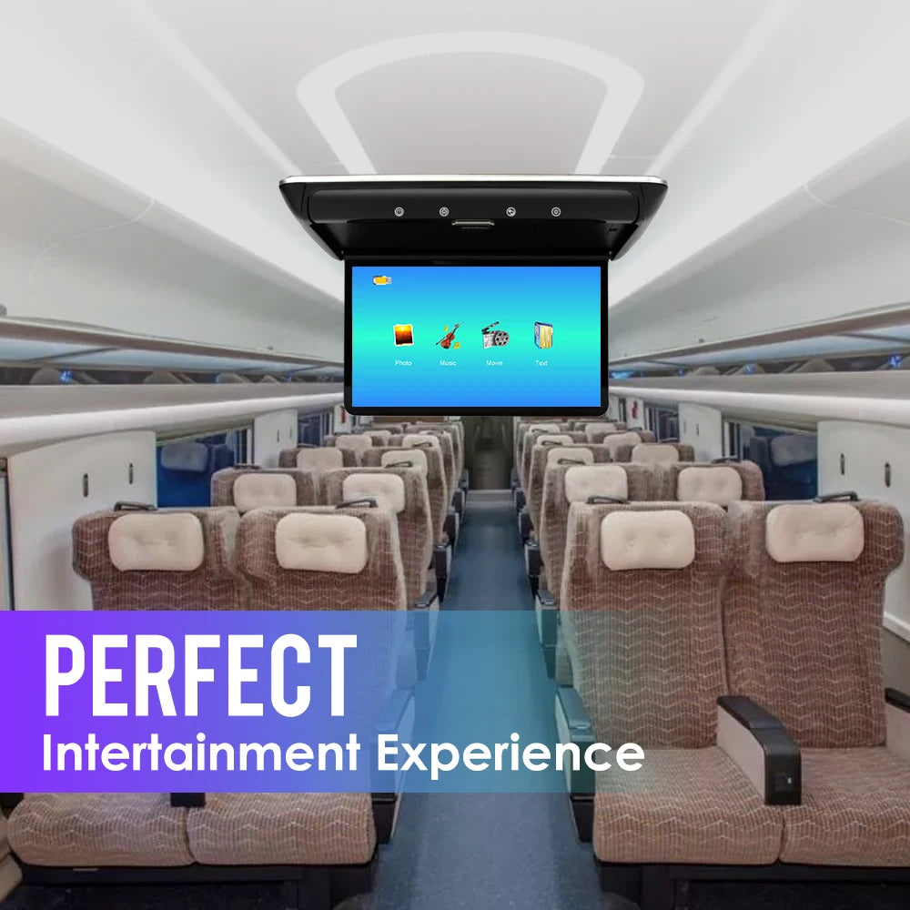 15.6 Inch Car Roof Monitor TV Flip Down 1080P Video HD Screen MP5 Player IPS Screen With 16-color Ambient Light USB SD HDMI FM