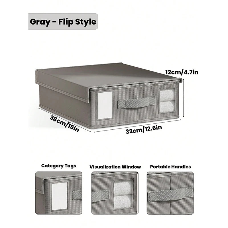 1/2 Pcs Bed Sheet Storage Box with Visible Window And Handle Large Capacity Zipper Sheet Organizer for All Sheet Sizes Foldable