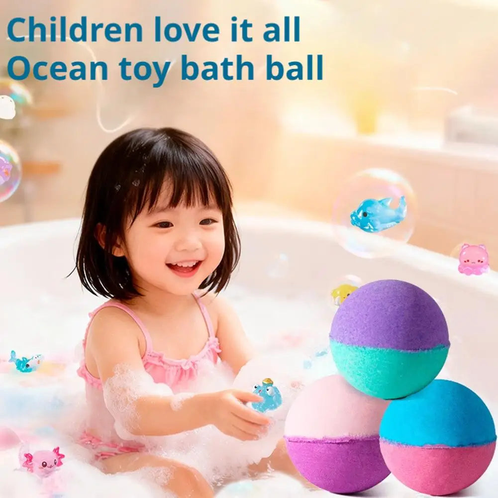 12Pcs Bath Bomb Gift Set with Surprise Animal Toys - Essential Oil & Dried Flower Bubble Bath Bombs for Kids,Gentle Bath Fizzers