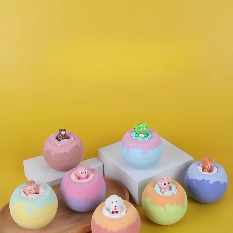 100G Bath Bombs for Kids with Surprise Toys Inside for Kids & Boys and Girls Holiday Bubble Bath with Cheerful Scent