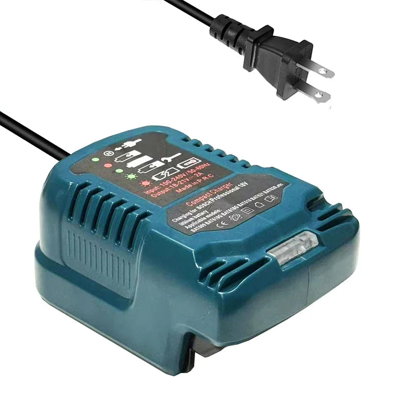 12V/24V 100-240V Portable Li-ion Battery Mini Compact Car Charger for Bosch 18V Lithium Ion Battery BAT609 BAT618G BAT620 BAT621